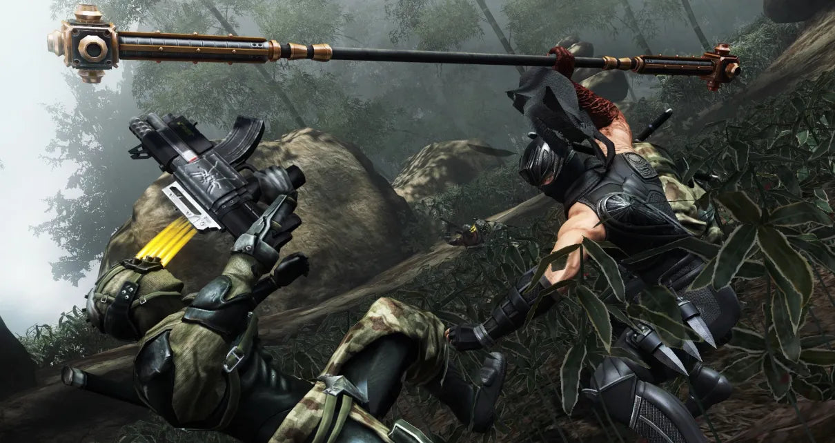 Ninja Gaiden 3 Xbox 360 video game featuring intense hack and slash action fast paced combat brutal ninja gameplay cinematic story and classic Team Ninja action adventure title gameplay