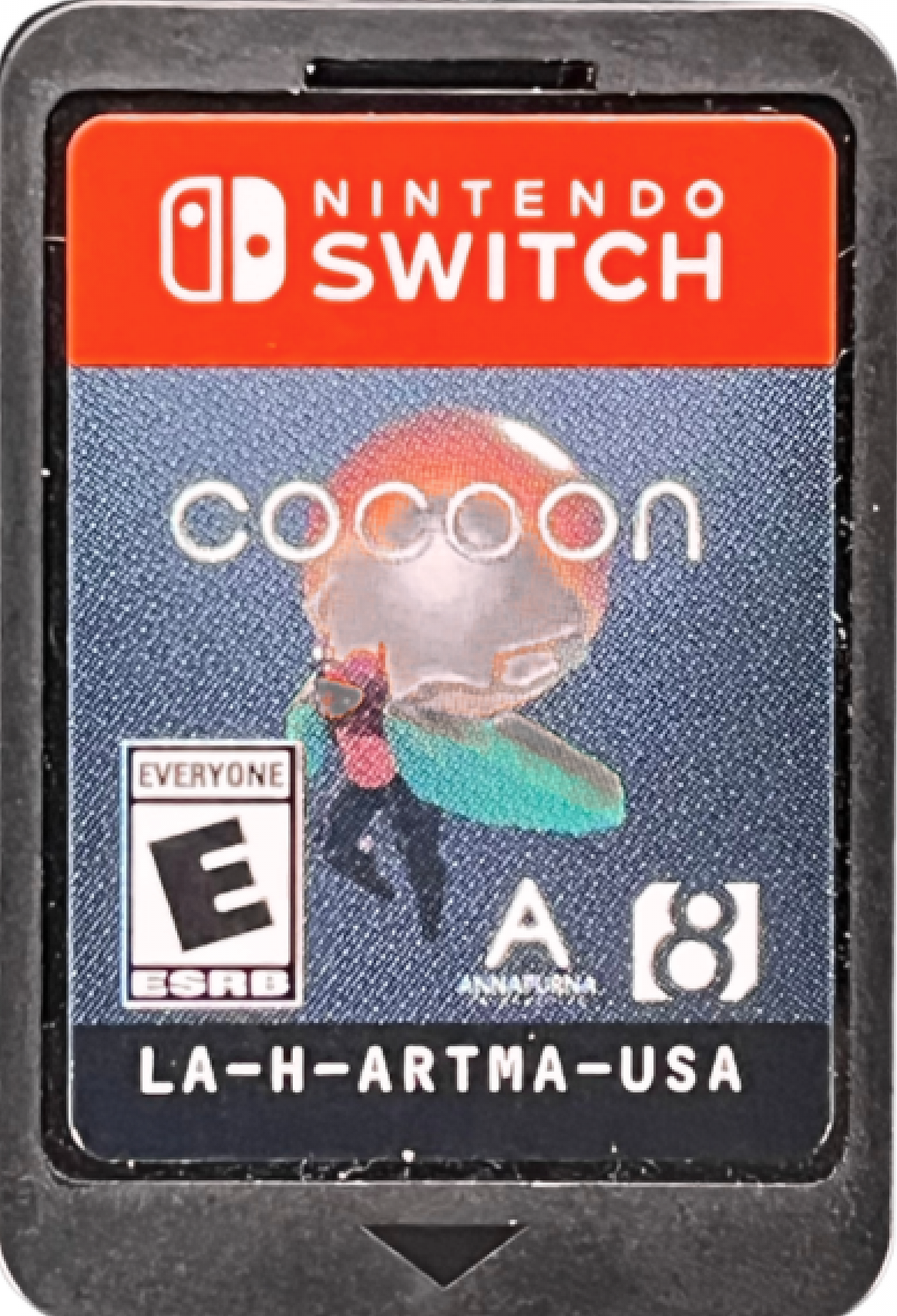 Cocoon Nintendo Switch inspired design featuring atmospheric puzzle adventure aesthetic mysterious alien worlds mind bending environmental challenges seamless world shifting mechanics artistic sci fi exploration immersive indie gaming presentation cartidge 