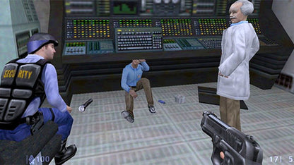 Half-Life for PlayStation 2 first person shooter video game featuring immersive sci-fi storytelling intelligent enemy AI physics based gameplay and the complete Valve classic experience adapted for console gamepay