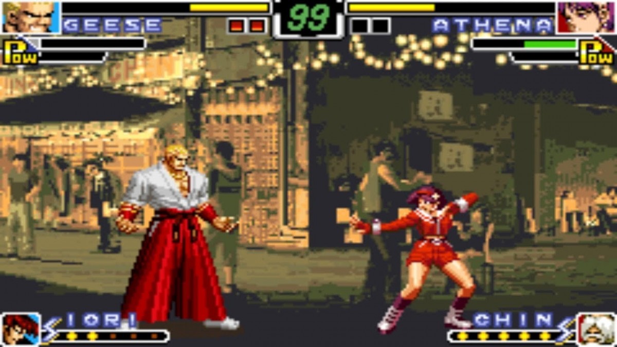 King of Fighters EX: Neo Blood [CIB] for Game Boy Advance (GBA) featuring classic SNK style 2D fighting with a roster of KOF favorites and fast tag team action; pull off special moves and combos in a portable complete in box showdown built for versus play gameplay screenshot