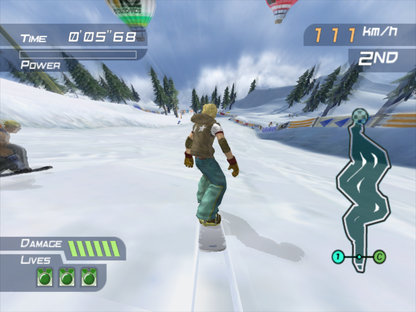 1080 Avalanche Nintendo GameCube fast-paced extreme snowboarding racing video game with trick system realistic courses avalanche escapes and multiplayer modes as the successor to 1080° Snowboarding retro gaming Nintendo GameCube classic gameplay screenshot