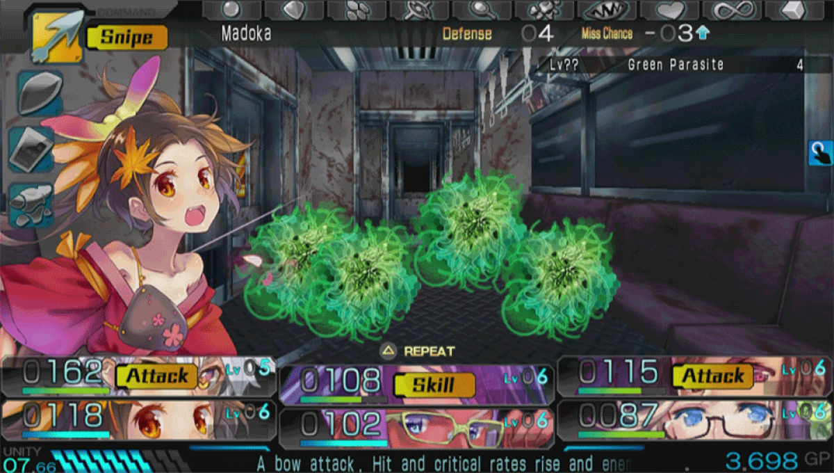 Operation Babel New Tokyo Legacy PlayStation Vita video game, dungeon crawler RPG, sci-fi adventure, turn-based gameplay, handheld console title gameplay screenshot