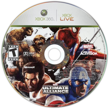 Marvel Ultimate Alliance and Forza Motorsport 2 Combo Pack for Xbox 360 featuring two full games with cooperative superhero action RPG gameplay alongside realistic racing simulation delivering diverse action packed gaming experiences in one bundle ultimate alliance disc