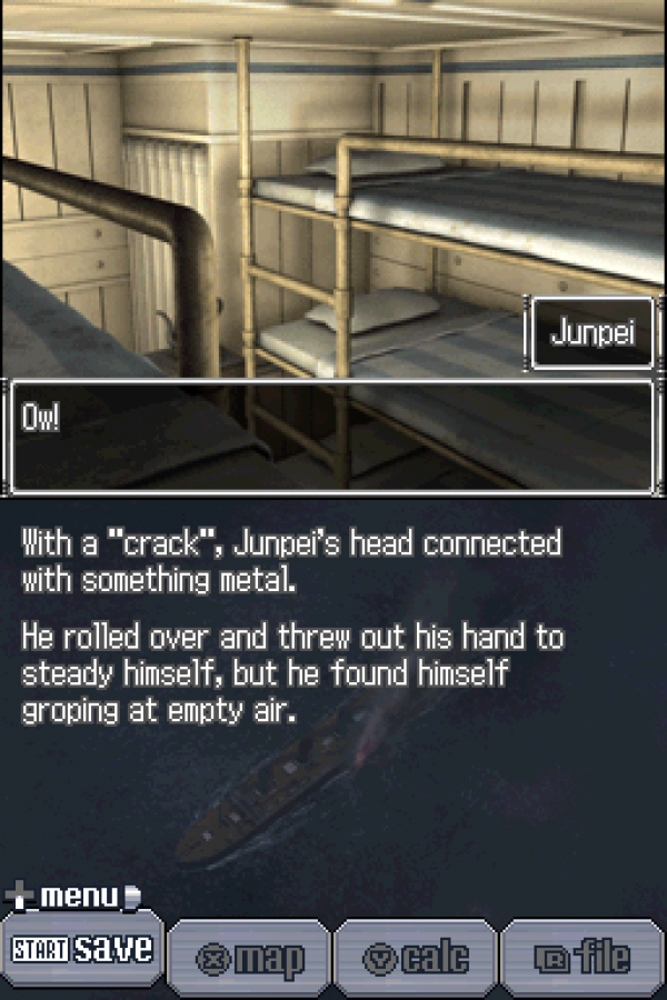 999: 9 Hours, 9 Persons, 9 Doors gameplay for Nintendo DS (DS) visual novel puzzle adventure video game