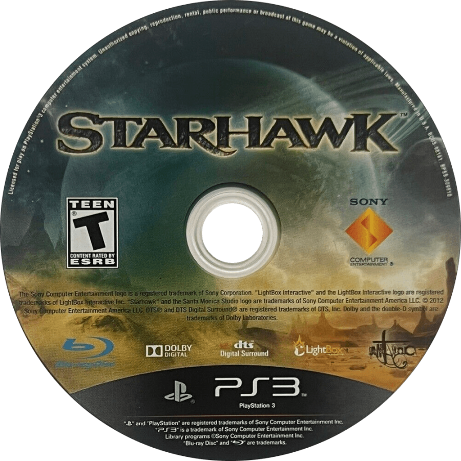 Starhawk disc for PlayStation 3 PS3 video game
