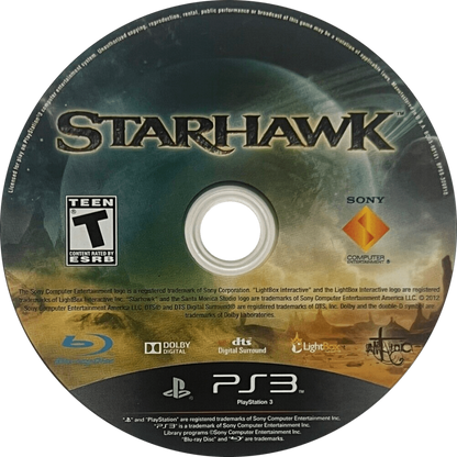 Starhawk disc for PlayStation 3 PS3 video game