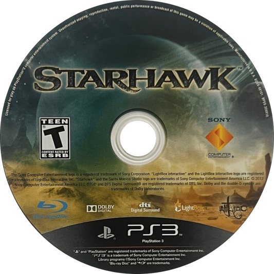 Starhawk disc for PlayStation 3 PS3 video game