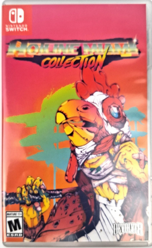Hotline Miami Collection Nintendo Switch for action indie video game fans featuring fast paced top down shooting intense combat challenging levels strategic gameplay neon aesthetic retro inspired visuals multiple games included brutal arcade style action immersive storytelling collectible gaming appeal front cover