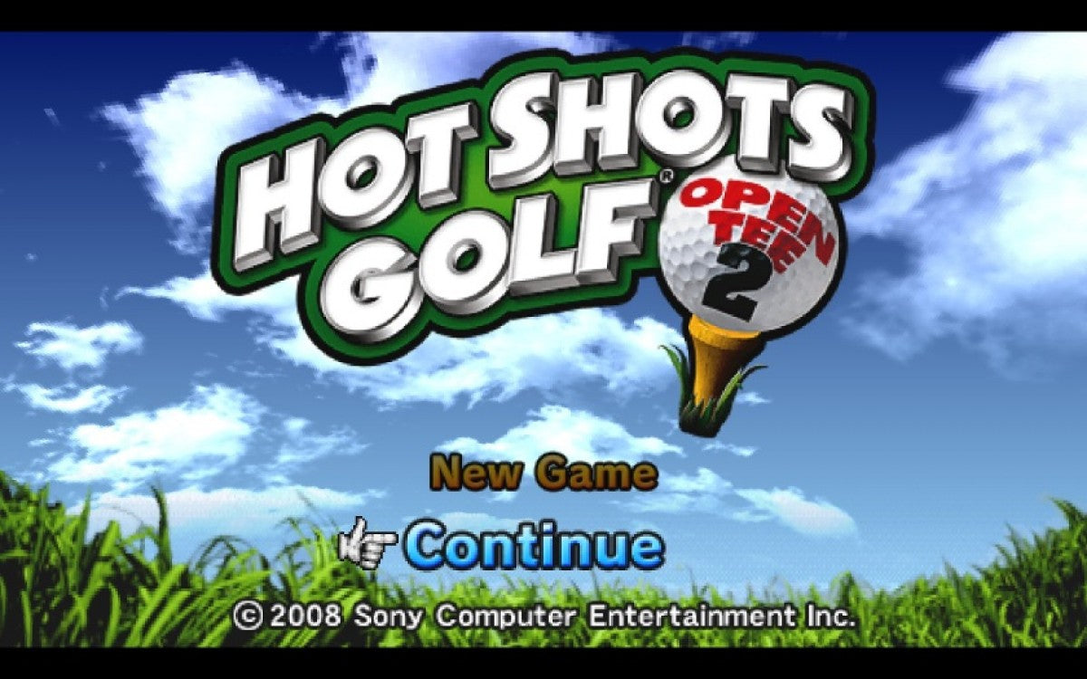 Hot Shots Golf: Open Tee 2 title page for PlayStation Portable (PSP) golf sports game