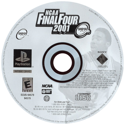 NCAA Final Four 2001 disc for PlayStation 1 (PS1) video game