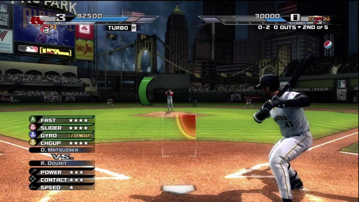 The Bigs Xbox 360 arcade style baseball game featuring over the top power hitting exaggerated player abilities MLB teams and athletes Home Run Pinball mode career mode fast paced gameplay and colorful stadium action by 2K Sports gameplay