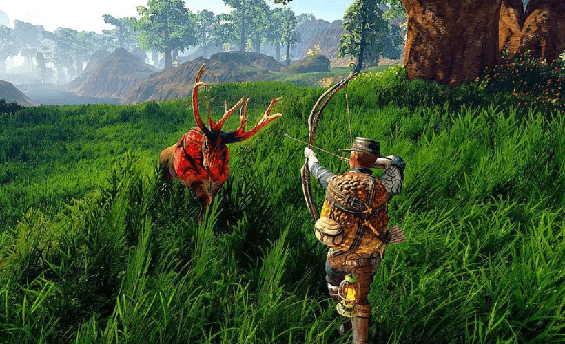 Outward PS4 inspired design featuring open world fantasy role playing adventure aesthetic survival mechanics cooperative exploration dangerous wilderness magic and melee combat immersive journey realistic RPG progression presentation gameplay 