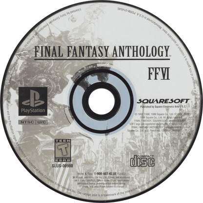 Final Fantasy Anthology PS1 PlayStation 1 JRPG role playing game Final Fantasy V and VI collection turn based combat fantasy adventure retro video game disc 