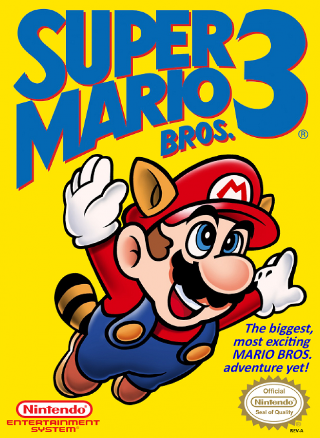Super Mario Bros. 3 cover art for Nintendo Entertainment System (NES) retro video game