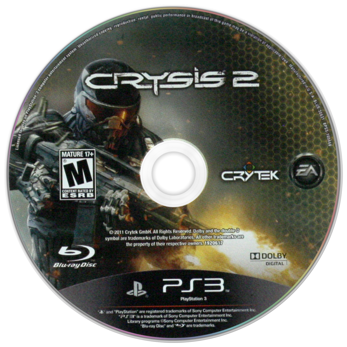 Crysis 2 [Limited Edition] disc cover art for PlayStation 3 (PS3) video game.