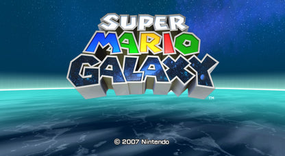 Super Mario Galaxy – Nintendo Wii (Wii) 3D platformer action-adventure video game title screen