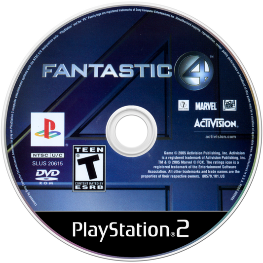 Fantastic 4 disc art for Playstation 2 (PS2) video game