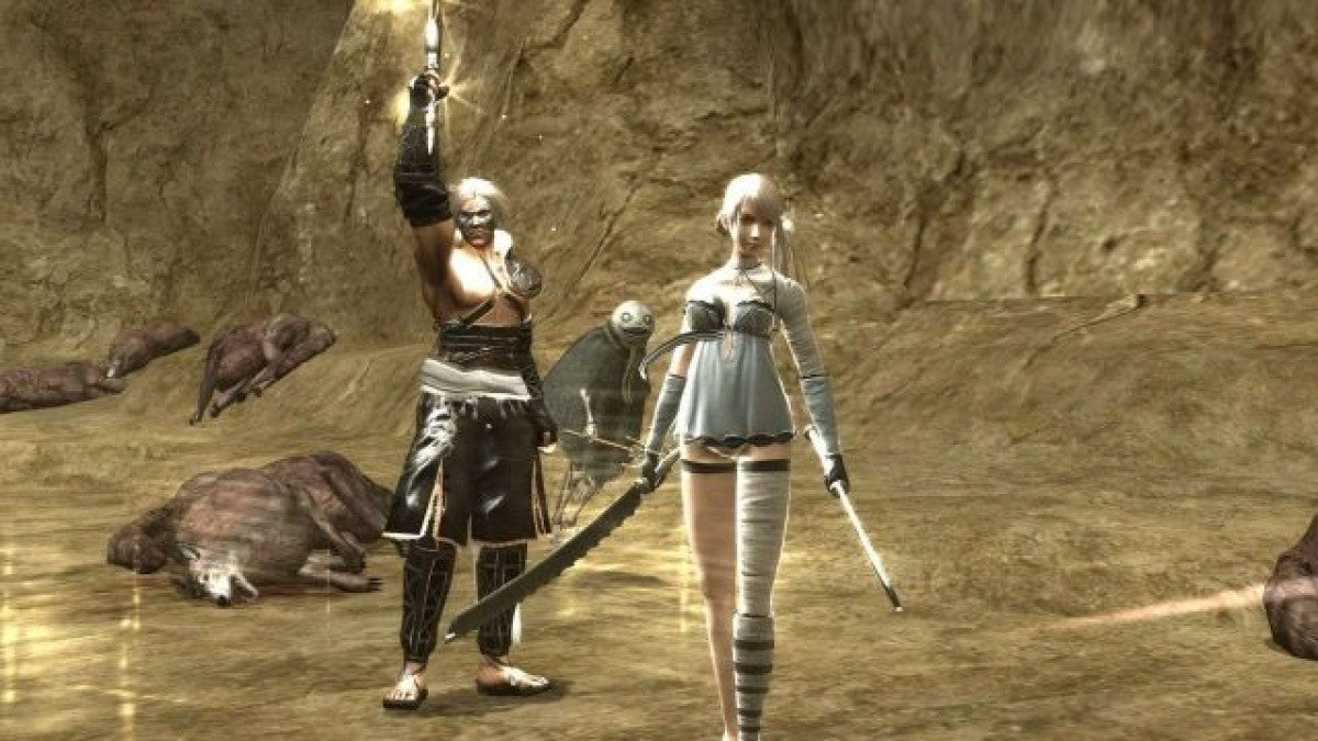 Nier retro PlayStation 3 video game Nier action RPG fantasy sci fi adventure emotional storytelling hack and slash combat console title PlayStation 3 release gameplay