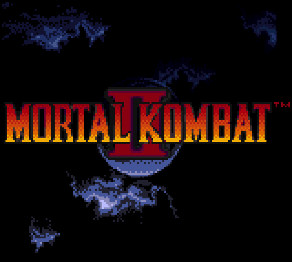 Mortal Kombat II title screen for Sega Game Gear (GG) video game