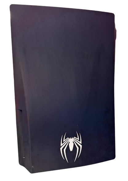 Marvel's Spider-Man Edition PlayStation 5 PS5 Console System featuring Spider-Man themed design high performance gaming hardware fast loading SSD immersive gameplay support modern PlayStation 5 gaming system collectible console design and gaming setup appeal