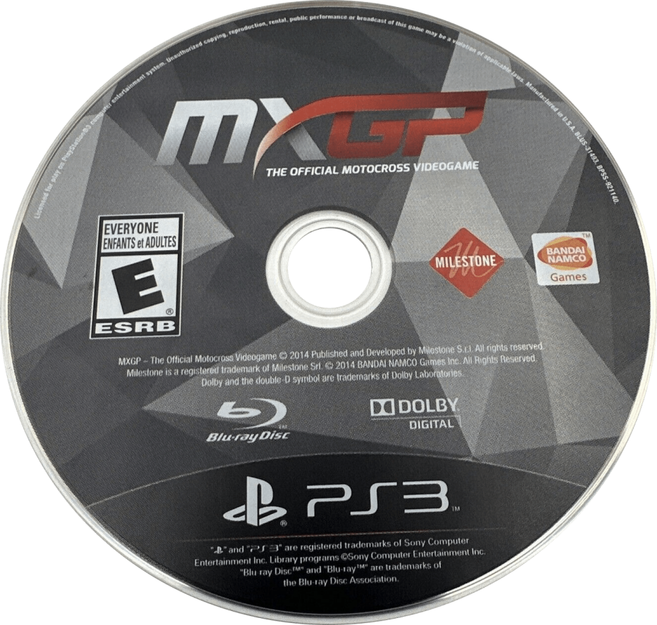 MXGP disc art for PlayStation 3 (PS3) video game
