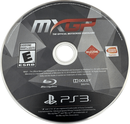 MXGP disc art for PlayStation 3 (PS3) video game