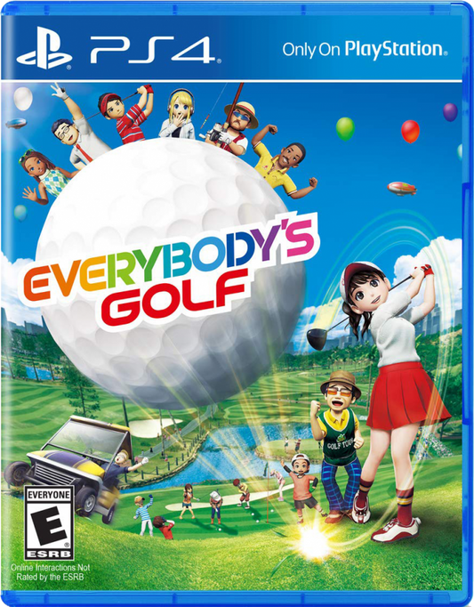 Everybody's Golf PlayStation 4 PS4 arcade sports video game colorful characters beautiful courses deep character customization online multiplayer open courses cover art