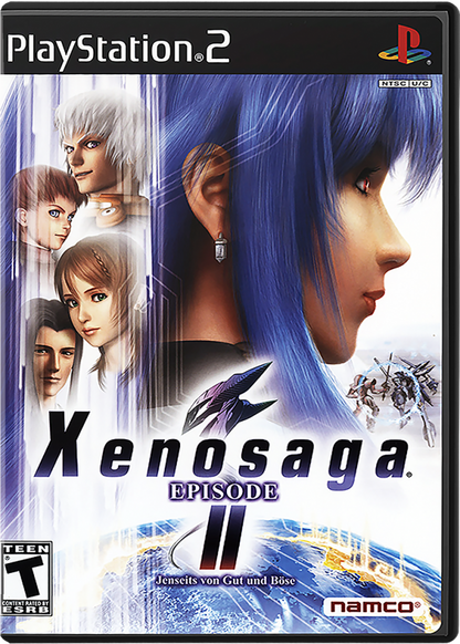 Xenosaga Episode II – PlayStation 2 (PS2) video game cover image, JRPG.