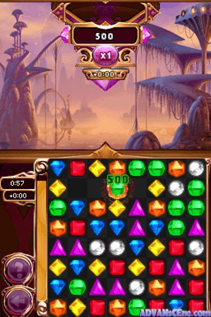 Bejeweled 3 gameplay for Nintendo DS (DS) puzzle matching video game