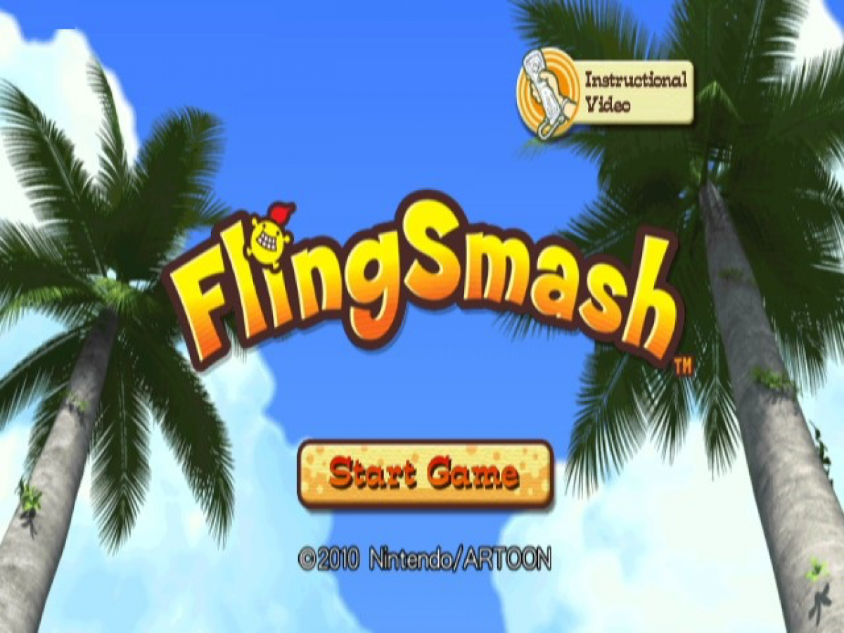 FlingSmash – Nintendo Wii (Wii) action platformer title screen for video game