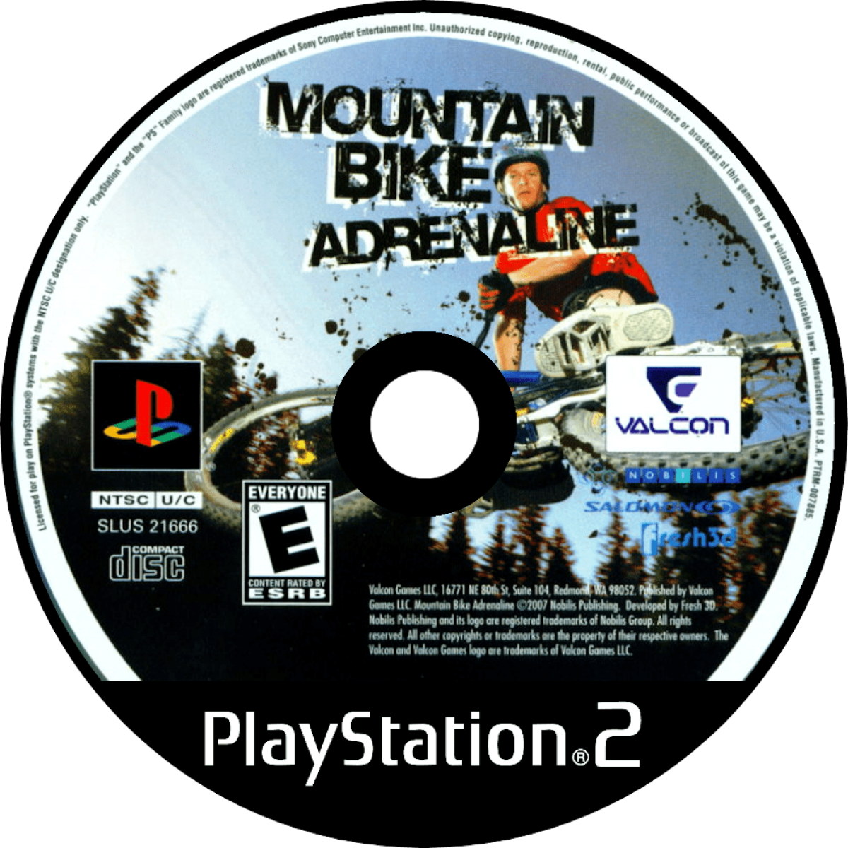 Mountain Bike Adrenaline – PlayStation 2 (PS2) mountain biking racing video game disc