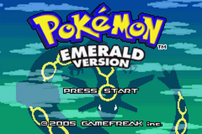 Pokemon: Emerald title screen art for Game Boy Advance (GBA) video game