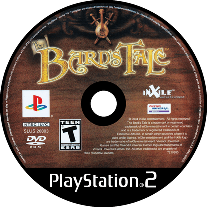 The Bard's Tale PlayStation 2 action RPG video game humorous isometric perspective sarcastic protagonist narrator companion Celtic soundtrack musical numbers dungeon crawling hack and slash monster summoning InXile Entertainment remake of the classic computer RPG series disc