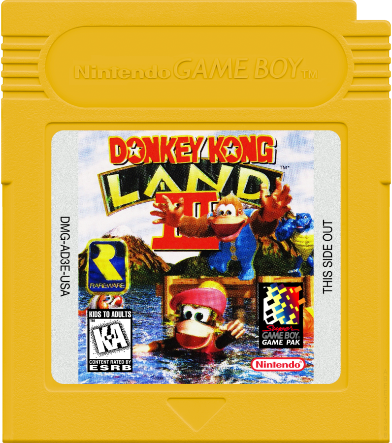 Donkey Kong Land 3 cartridge art for Game Boy (GB) video game