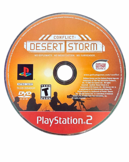 Conflict: Desert Storm Greatest Hits for PlayStation 2 with tactical military combat and squad-based missions disc