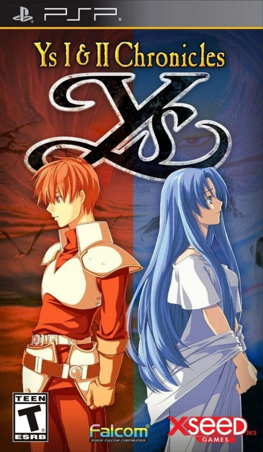 Ys I & II Chronicles cover art for PlayStation Portable (PSP) action role-playing game