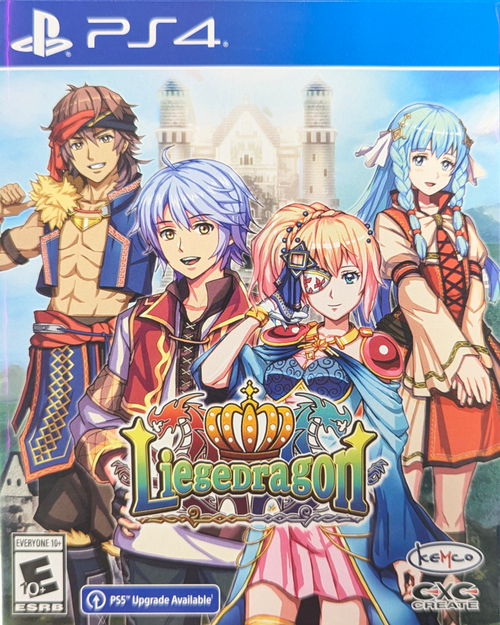 Liege Dragon PlayStation 4 fantasy RPG turn-based combat Kemco retro-style pixel art adventure party-based exploration branching story quests classic 16-bit inspired visuals dungeon crawling character classes magic system front cover