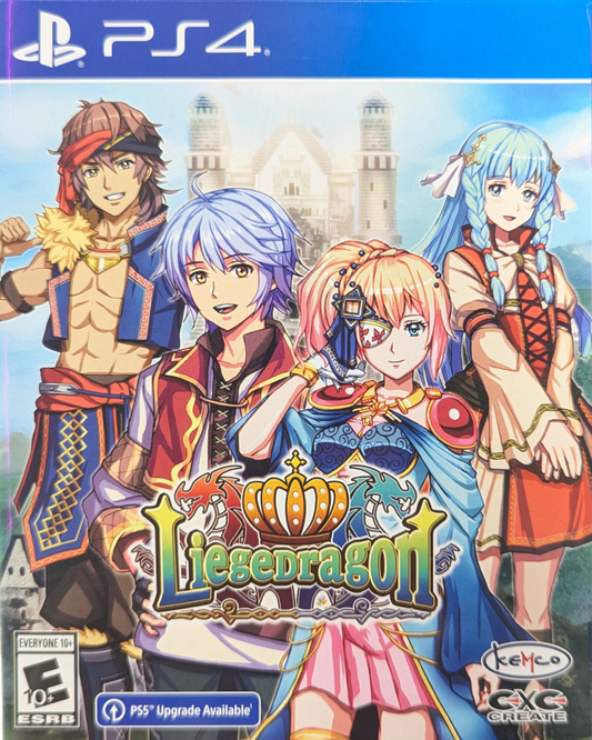 Liege Dragon PlayStation 4 fantasy RPG turn-based combat Kemco retro-style pixel art adventure party-based exploration branching story quests classic 16-bit inspired visuals dungeon crawling character classes magic system front cover