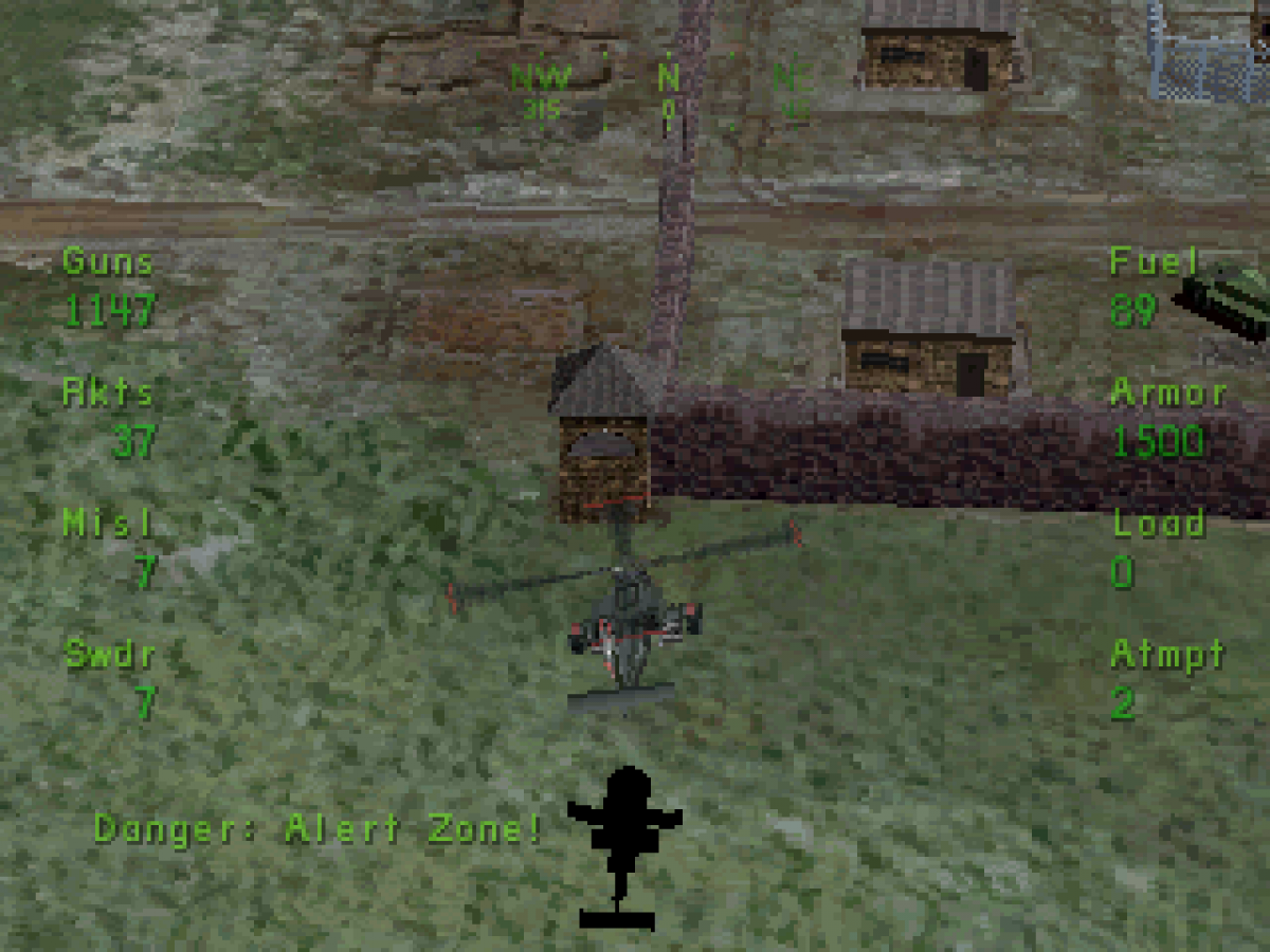 Soviet Strike Sega Saturn isometric helicopter action shooter military arcade combat desert jungle missions FMV style briefing sequences Electronic Arts Strike series gameplay retro gaming Sega Saturn software video game title gameplay