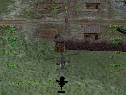 Soviet Strike Sega Saturn isometric helicopter action shooter military arcade combat desert jungle missions FMV style briefing sequences Electronic Arts Strike series gameplay retro gaming Sega Saturn software video game title gameplay