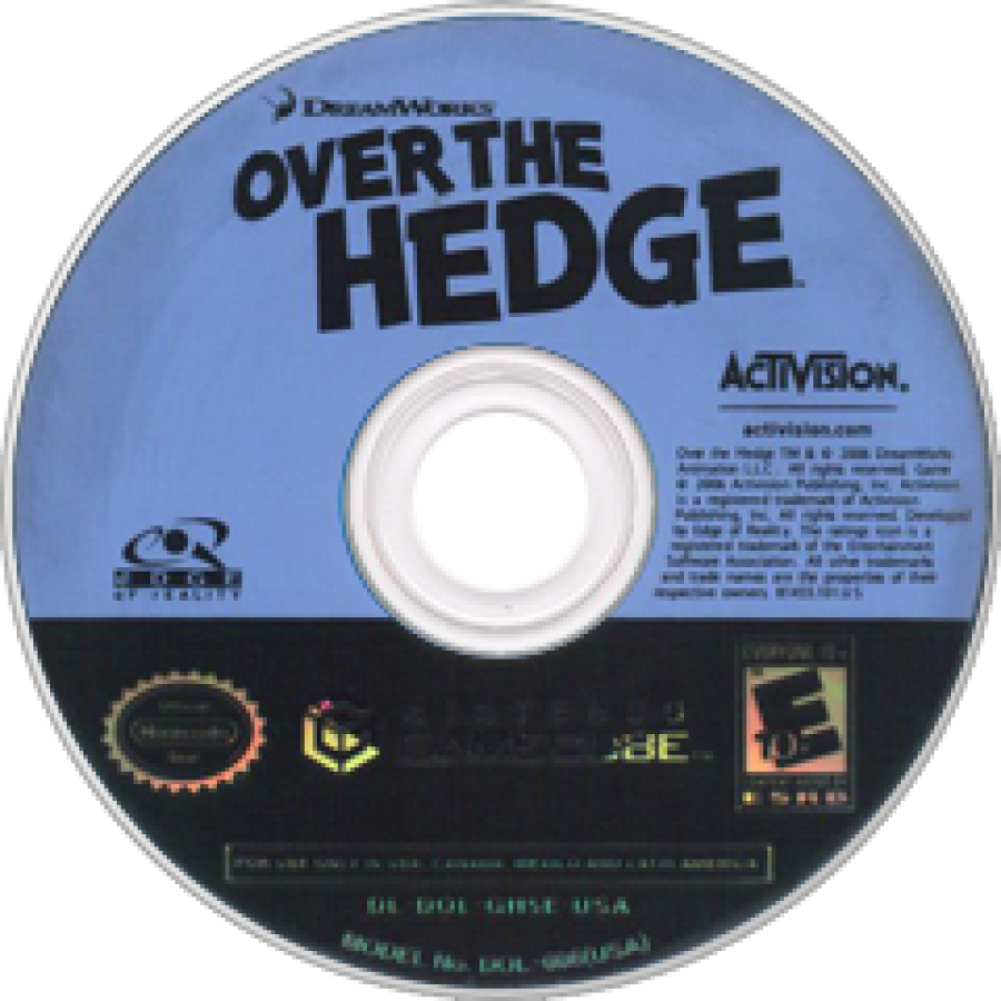 Over the Hedge for GameCube featuring family friendly action adventure gameplay based on the animated movie disc