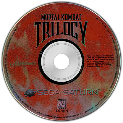 Mortal Kombat Trilogy disc art for Sega Saturn SS video game