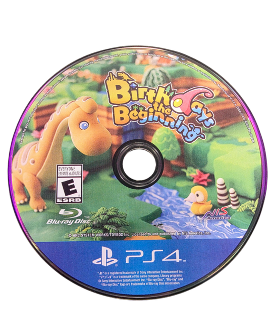 Birthdays the Beginning disc cover art for PlayStation 4 video game. 