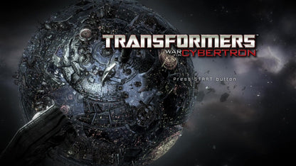 Transformers: War for Cybertron start screen for Xbox 360 (X360) third-person shooter action video game
