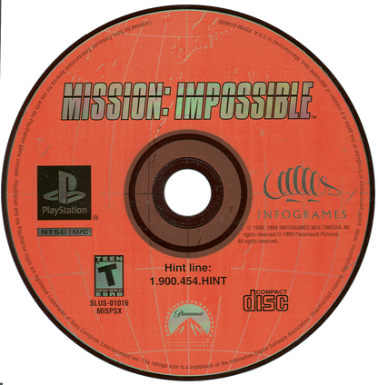 Mission: Impossible PlayStation 1 PS1 for action adventure stealth retro video game fans featuring espionage missions covert operations stealth gameplay gadget based puzzles secret agent action cinematic thrills collectible gaming appeal disc