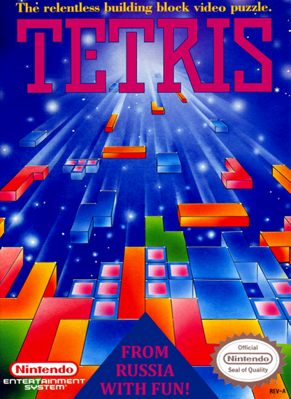 Tetris cover art for Nintendo Entertainment System (NES) retro video game
