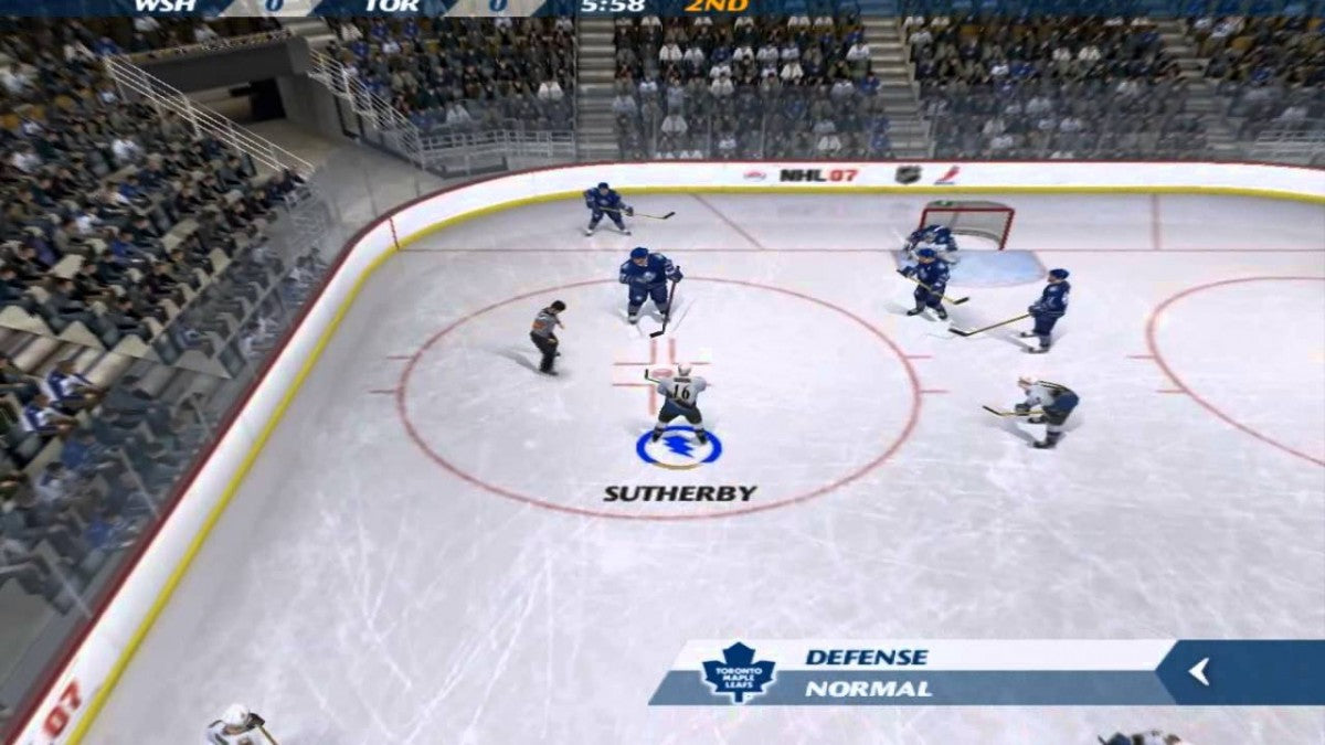 NHL 07 PlayStation 2 hockey sports simulation video game EA Sports franchise mode season play playoffs skill stick controls player attributes team management realistic physics authentic NHL teams and players gameplay screenshot