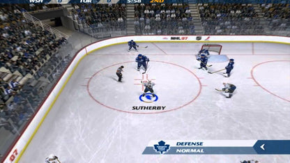 NHL 07 PlayStation 2 hockey sports simulation video game EA Sports franchise mode season play playoffs skill stick controls player attributes team management realistic physics authentic NHL teams and players gameplay screenshot