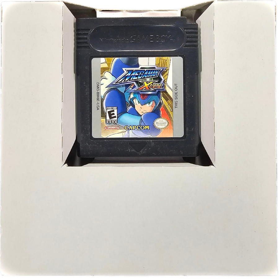 Mega Man Xtreme Game Boy Color GBC video game Missing Ad and Precaution Booklet featuring Mega Man action platforming gameplay side scrolling adventure robot battles enemy encounters weapon upgrades boss fights and classic handheld Capcom gameplay retro video game collection collectible gaming appeal insert