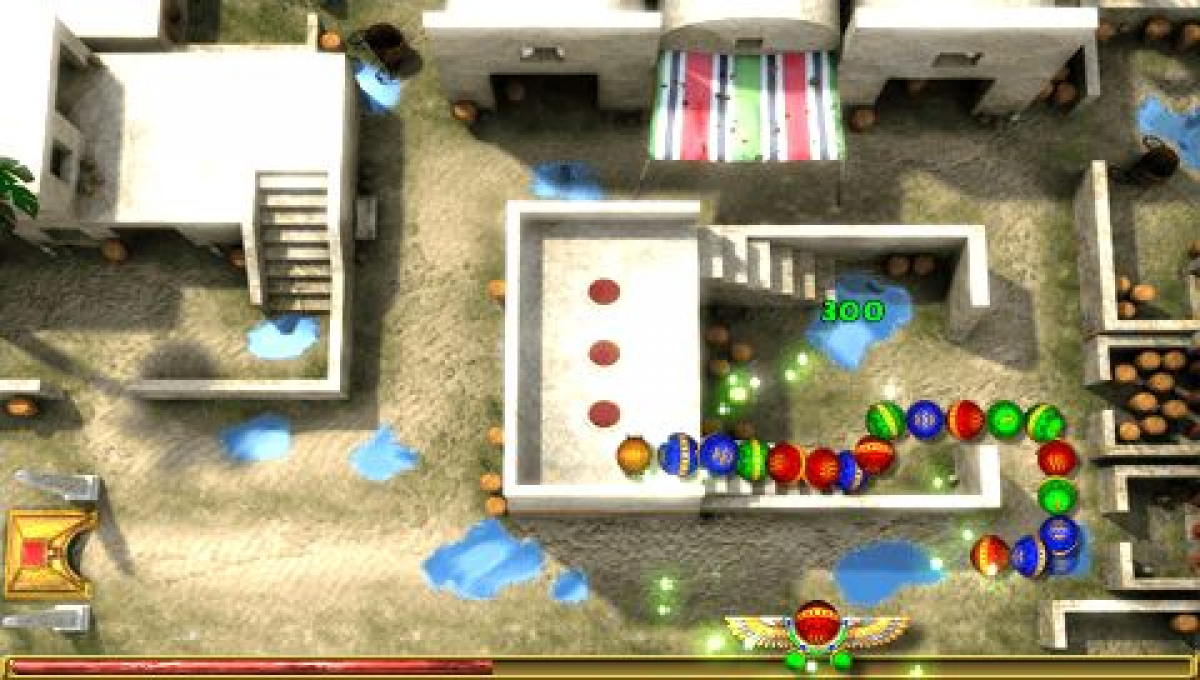 Luxor Pharaohs Challenge PSP match-three puzzle adventure game set in ancient Egypt with marquee shooting mechanics and pharaohs treasure gameplay screenshot